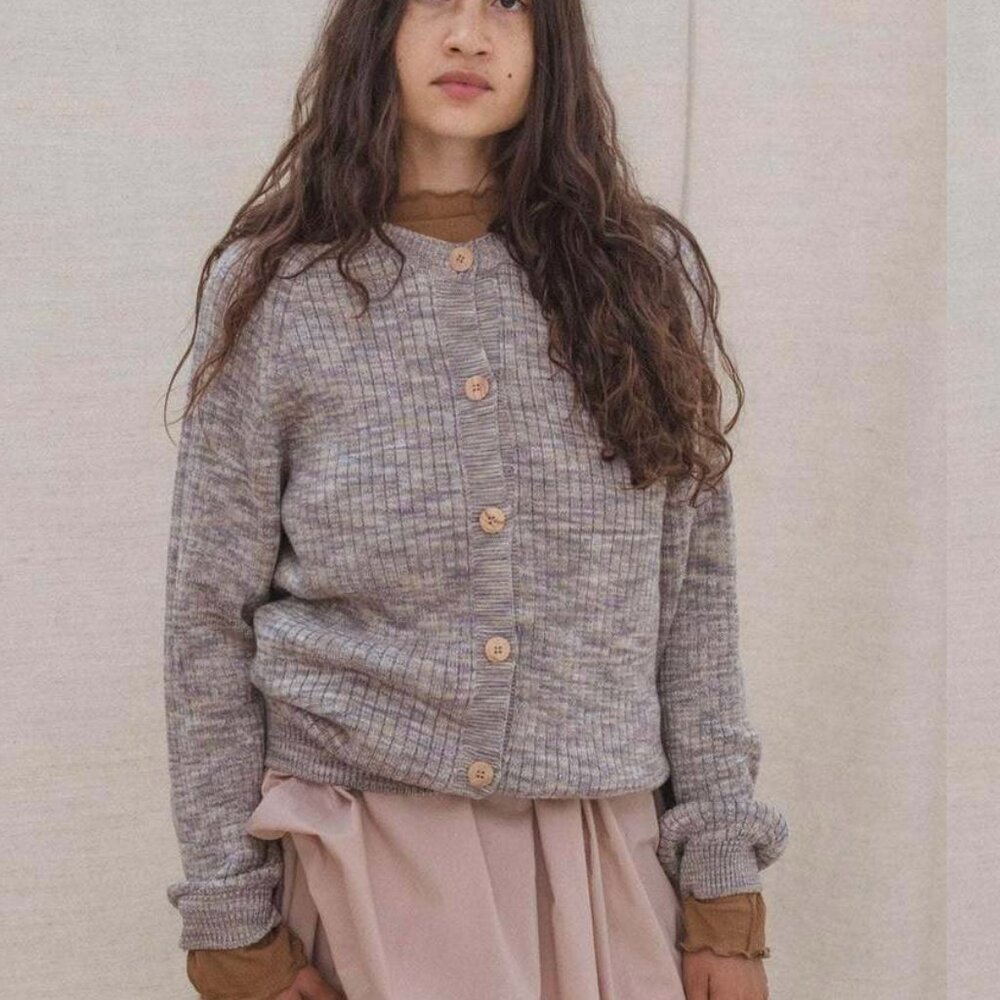 NWT Baserange Soar Cardigan Grey Melange Cotton M/L